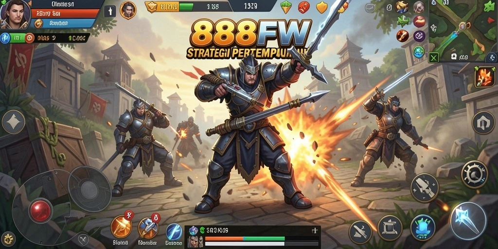 Tampilan gameplay seru dalam strategi pertempuran.