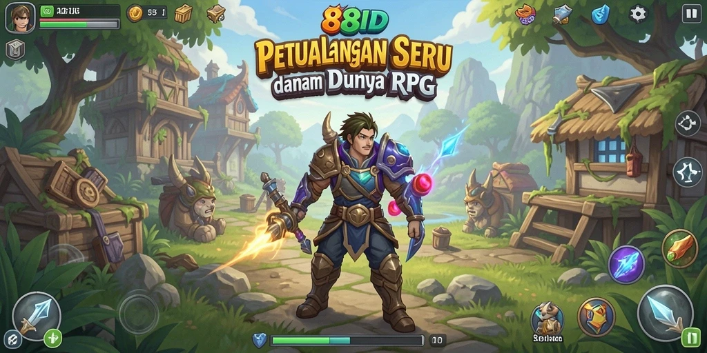 Tampilan gameplay menarik dari RPG 88ID dengan desain karakter fantastis.