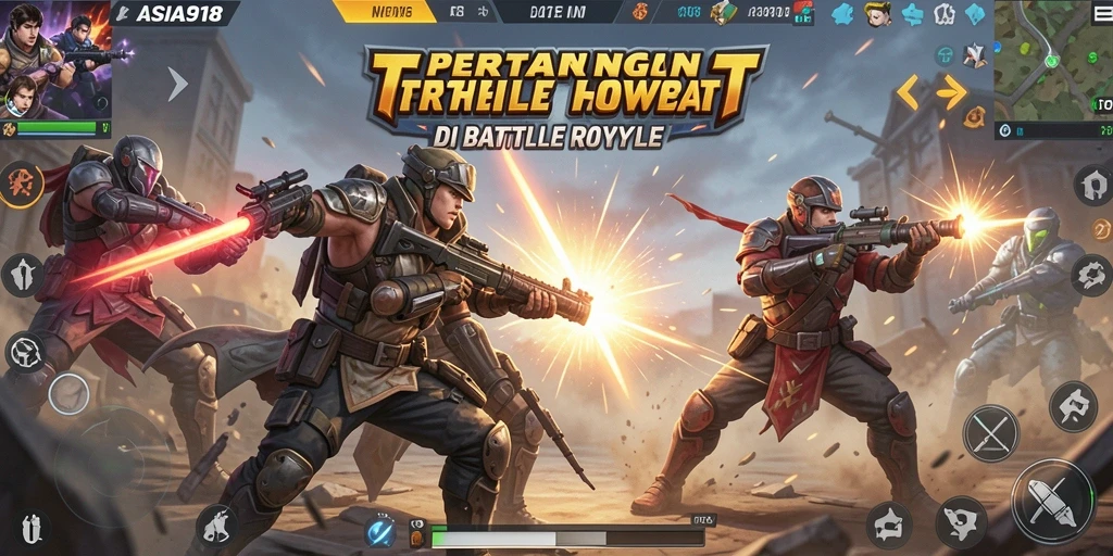 Gameplay seru dan mendebarkan di ASIA918 Battle Royale.