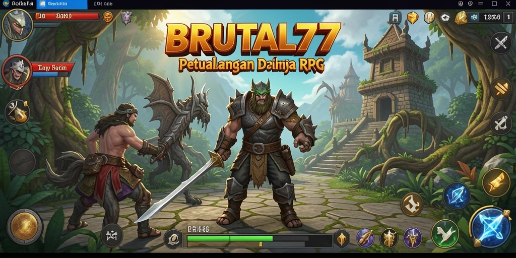 Tampilan gameplay seru di dunia <strong>BRUTAL77</strong> RPG.