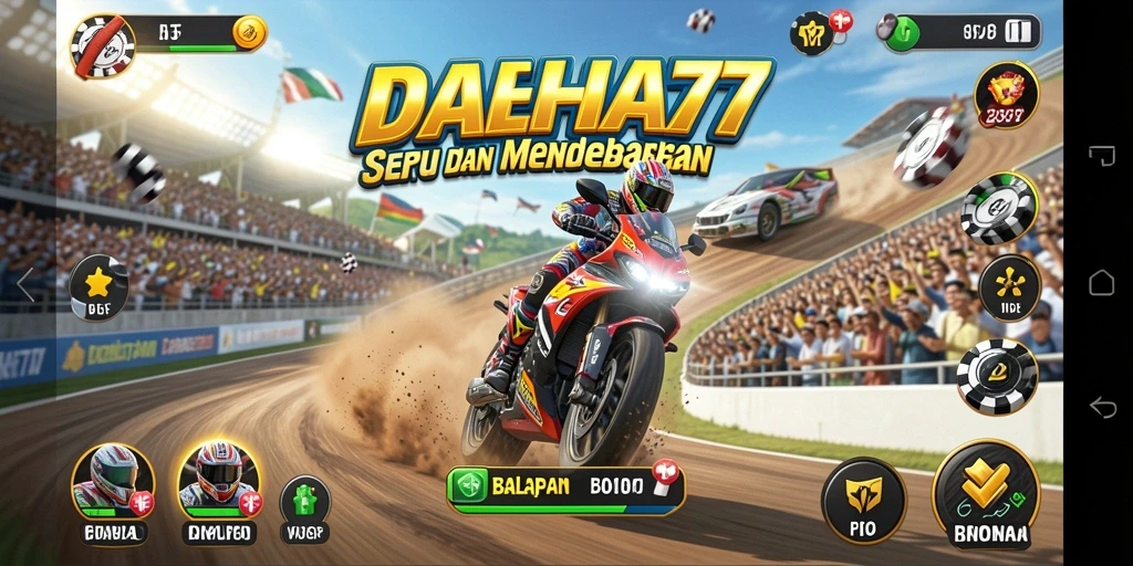 Tampilan menakjubkan dari gameplay balapan DAHLIA77 dengan mobil cepat.