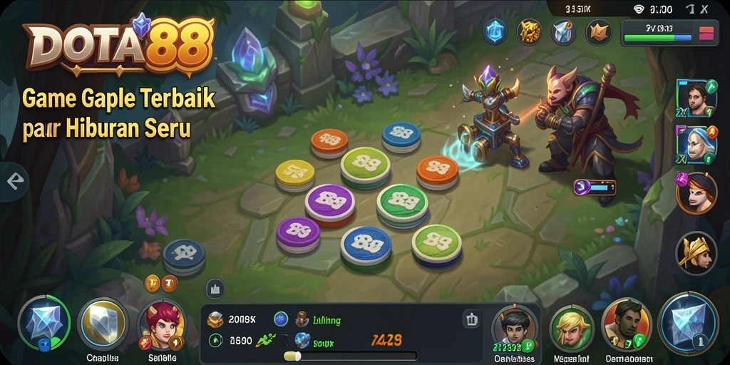 Screenshot menunjukkan gameplay Gaple yang seru di DOTA88.