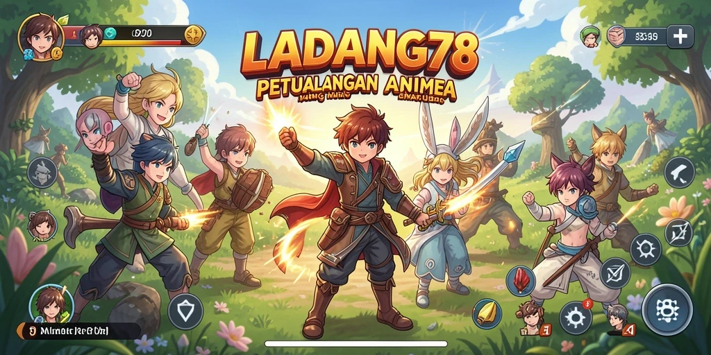 Screenshot utama LADANG78 menampilkan karakter Anime dalam aksi yang mendebarkan.