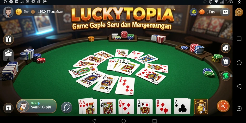 Tampilan seru dalam permainan Gaple di LUCKYTOPIA.