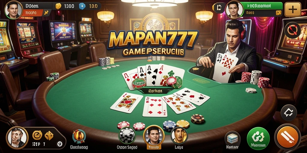 Tampilan gameplay seru dari permainan poker MAPAN777.