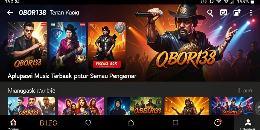 Tampilan antarmuka OBOR138 saat memainkan lagu-lagu favorit.