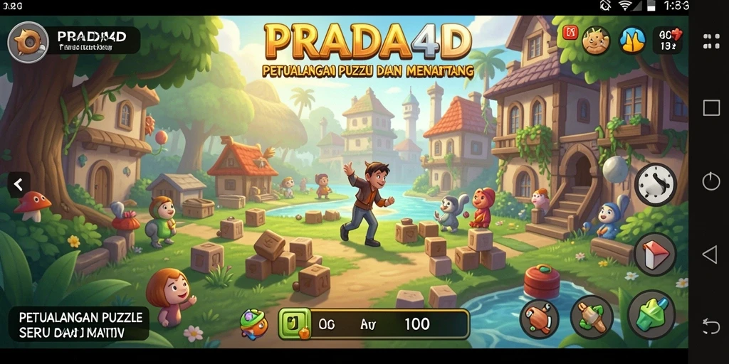 Screenshot gameplay PRADA4D menampilkan tantangan seru memecahkan teka-teki.