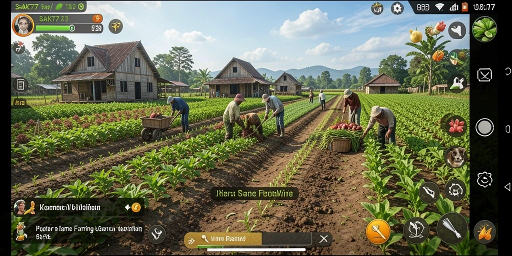 Tampilan Gameplay SAKTI77 menampilkan keindahan pertanian yang hidup.