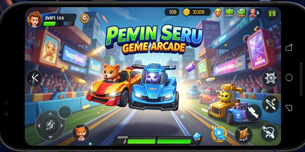 Screenshot gameplay dari SVIP1 yang menunjukkan aksi seru dalam permainan arcade.