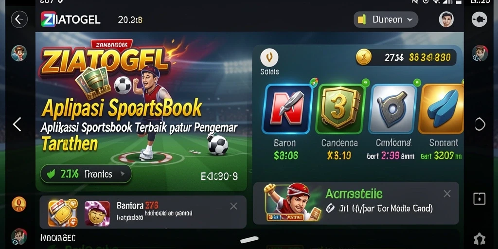 Tampilan antarmuka ZIATOGEL dengan fitur taruhan yang menarik.